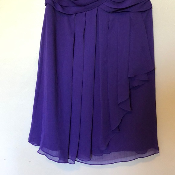 ❗️SALE ❗️ Purple Chiffon Bridesmaid Mini Dress - Picture 5 of 10
